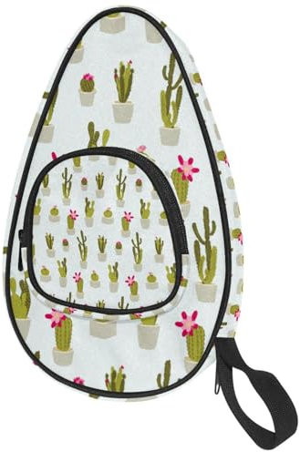 VAPOKF Housse pour raquette de tennis de table, motif cactus - Sac pour raquette de ping-pong - Avec pochette pour 4 à 5 balles
