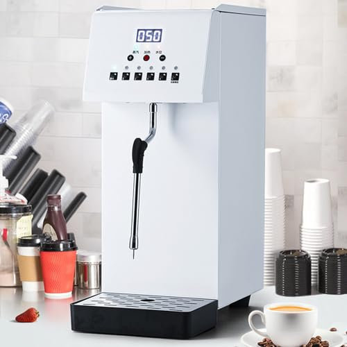 Montalatte Professionale Elettrico 2500W 6L,5 Livelli Temperatura per Cappuccino/Latte,Riscaldamento Rapido 2 Min,Vapore 360°,Display LED,Per Bar e Caffè
