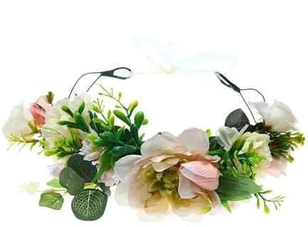 LSNNMU Fasce A Corona di Fiori Corona di Fiori for Matrimonio, Accessori for Foto, Cerchietto con Rose e Ghirlanda for Capelli(Color 11)