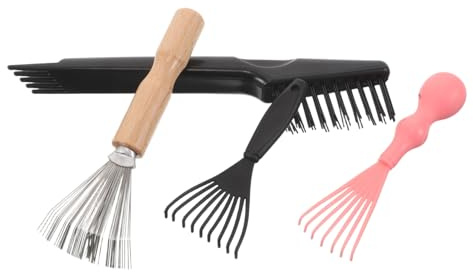 Herramienta Limpiadora de Cepillos de Pelo 4piezas de Madera Abs | Cepillos Acolchados Cerdas, Uso en Viaje y Limpieza Profunda, Mantenimiento Diario del Cabello