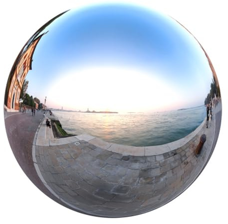 Tirzah 10-Inch Stainless Steel Gazing Ball Gazing Globe Vibrant Mirror Sphere Sculptures for Home,Garden,Patio,Outdoor or Indoor Decor (10-Inch Silver Gazing Ball)