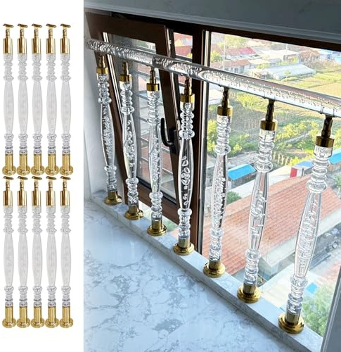 Kit di mandrini in acrilico trasparente, diametro 6 cm, confezione da 5 – 20 pezzi, balaustre moderne per interni per il & ringhiera, sostituzione pali ringhiera scale