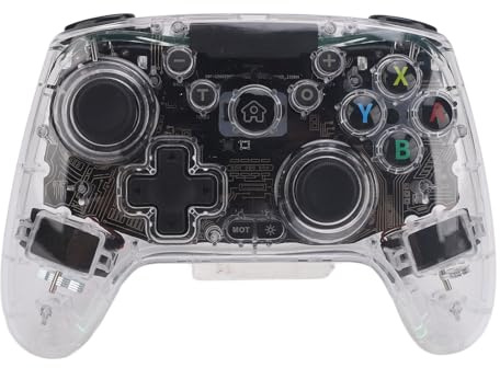 Tomantery Controlador de Gamepad Inalámbrico Retroiluminado Joystick RGB Programable para LITE PC IOS Steam, Fuerte Compatibilidad para Varias Plataformas