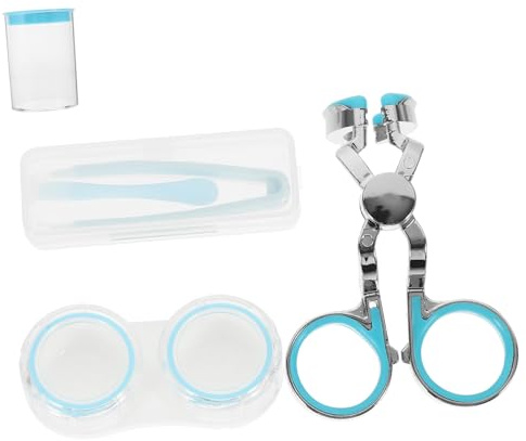 DIYEAH Kit Aplicador y Removedor de Lentes de Contacto Pequeño de Plástico Abs Azul, Fácil de Usar y Limpio Que los Dedos para Usuarios Miopes