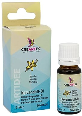CREARTEC Kerzenduftöle Vanille - Parfümöl zur Herstellung von individuell duftenden Kerzen - angenehme natürliche Duftnote - sehr ergiebig - für alle Wachse geeignet - 10ml - Made in Germany