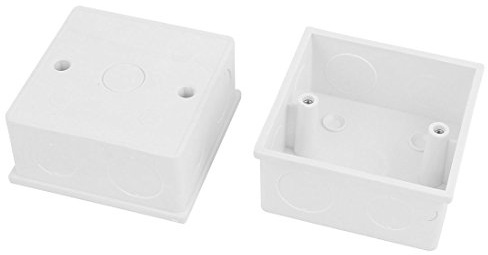 sourcing map 2 PC 86mm x 86mm x 40mm Design interruttore in PVC da incasso scatola posteriore