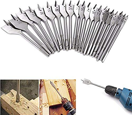 ChaRLes 6-40mm Flat Spade Wood Drill Bit Hex Shank Woodworking Spade Drill Bit Hole Cutter - 32mm