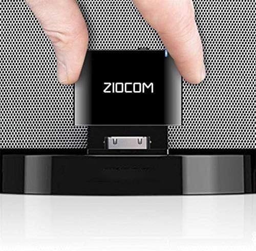 ZIOCOM Adaptateur récepteur Bluetooth 30 Broches pour Bose iPhone, iPod SoundDock et Autres Haut-parleurs 30 Broches avec câble auxiliaire de 3,5 mm (Non Compatible avec Voiture et Moto) (Gris)