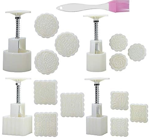 4 Sets 12 Pcs Mode Mooncake Fodant Gift DIY Moon Cake Mold (12)
