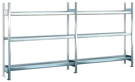Reifenregal mit 3 Ebenen, 2,0 m Höhe, 2,0 m Breite, verzinkt, 150 kg Fachlast pro Ebene