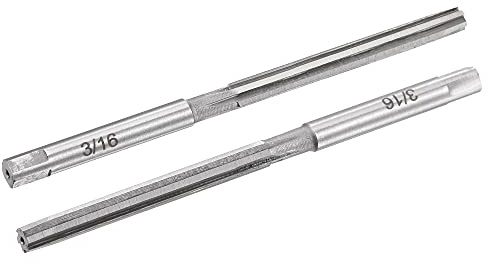sourcing map 3/16 Hand Reamer H8 Accuracy Alloy Tool Steel 6 Flutes Straight Shank Milling Cutter Tool 2pcs