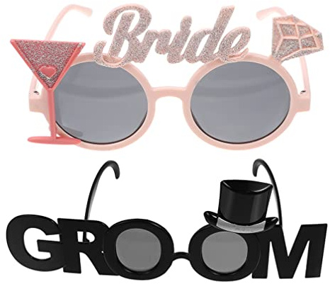 Gadpiparty Occhiali Da Sposo E Da Sposa Divertenti in Plastica 9.72X5.51X3.82 Pollici Per Matrimonio Addio Al Celibato Accessori Foto Per Feste Ricordo