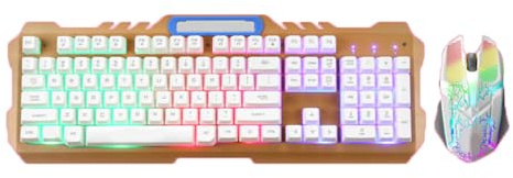 Generic Set Tastiera Retroilluminata e Mouse Usb Per Gamer Rgb Tastiera Da Gioco Ergonomica Con Sensibili Per Pc e Lavoro