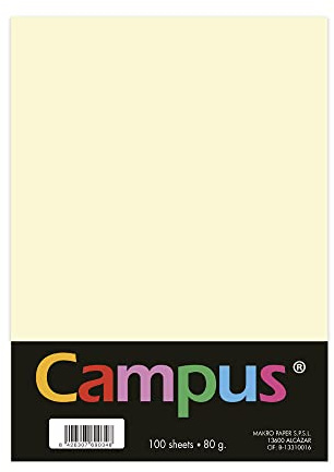 Plus Office Lot de 100 feuilles de papier coloré A4 80 g/m² 210 x 297 mm A4 doux au toucher Idéal pour reliure, bureau, dessin et loisirs créatifs Ivoire