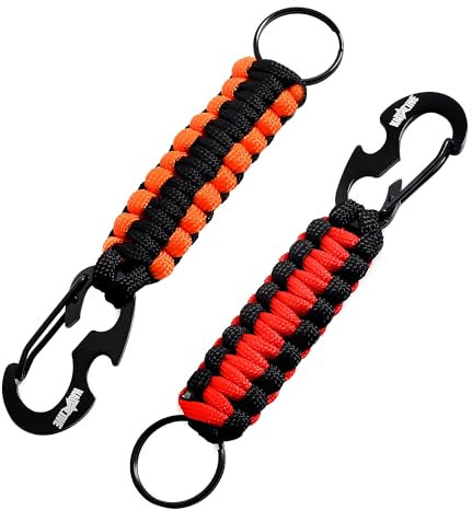 Kadactive Paracord Keychain with Carabiner, Cool Beer Bottle Opener Keychain for Men and Women, Car Keychain Bottle Opener, Key Chain Bottle Opener