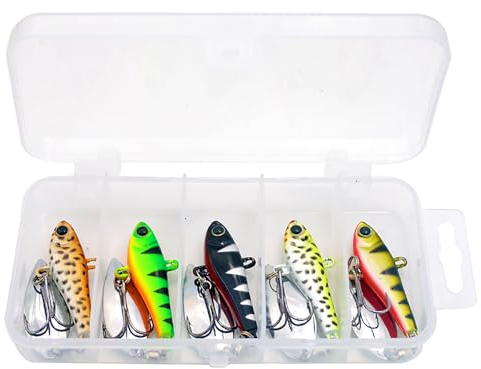 Steinn Spinner Blinker Set in Köderbox für Forelle Barsch Lachs Hecht Zander Angeln (Stil 3 VIB lang)