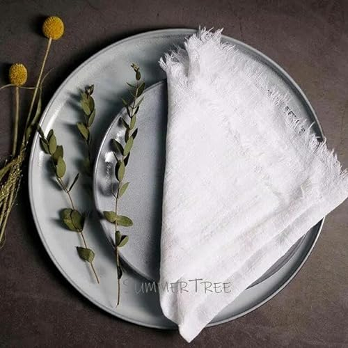 RAEF 50 Stück Servietten, rustikale Baumwollgaze, 41 cm, Serviette, Musselin, Geschirrtuch, Abendessen, Retro-Käsetuch, Hochzeit, Partyzubehör, Leinen, Tischdekoration