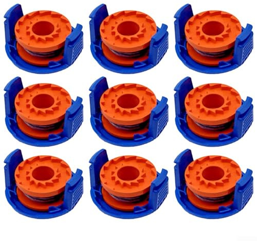 Donkivvy 9Pcs Trimmer Spool Line with Spool Cover for MacAllister MGTP18Li | Trimmer Replacement Spool Line Compatible with MacAllister MGTP18Li 1.5mm 1x2.5m Grass Trimmers