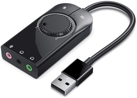 GREOHNMPAW Scheda Audio Interfaccia Audio USB Adattatore Audio Esterno per Microfono da 3,5 mm Soundcard per PC Cuffie Adattatore Audio USB