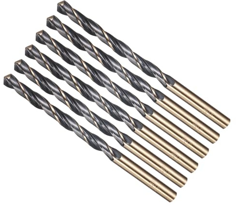 METALLIXITY Drill Bit (6mm) 4341 High-Speed Steel Black & Gold 6pcs | Straight Shank 118° Black and Gold Finish for Copper Aluminum Wood Plastic Medium Hard Metal