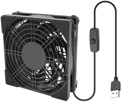 XMSJSIY Ventilateur de refroidissement, alimenté par USB, 1800 tr/min, radiateur, boîtier PC, 120 mm, 5 V, avec interrupteur ON/OFF, pour routeur, modem, récepteur, DVR, PlayStation TV Box, 1 pièce