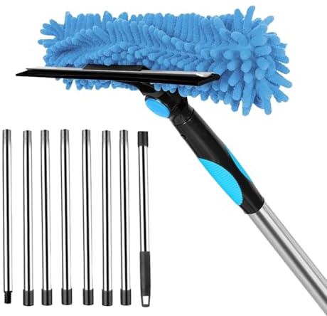Husoiuy Plumero Extensible,Plumero Largo para Techos Altos - Accesorio Eliminador de Polvo Herramientas de Limpieza para Ventanas Muebles Techos