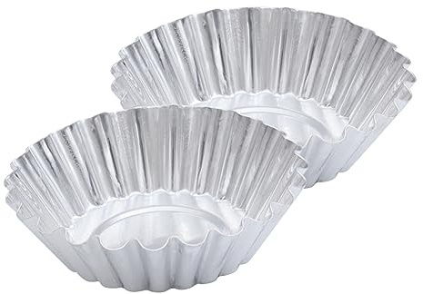 Alipis 48 pezzi Stampi Crostatine Alluminio Spessi con Smerlato Riutilizzabili per Muffin Cupcake e Dolci da Forno Resistente e Antiaderente Colore