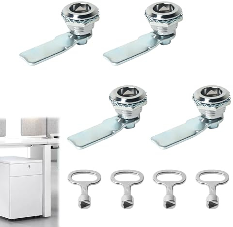8PCS Meter Box Latch Kit Silver Gas Meter Box Lock Triangle Meter Cupboard Includes 4 Locks and 4 Keys Cabinet Locks Rounded Triangle for 3/4 Cylinder Length Fits on 3/8 Max Panel Thickness