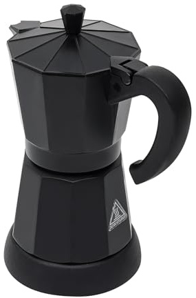 jiongcln Elektrische Kaffeemaschine, Mokka Espressokocher Aus Edelstahl, 6 Tassen Kapazität, 300ml Tragbare Mokka Maschine, Schwarz