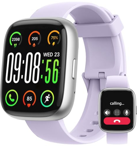 Alexa - Orologio intelligente per donne e uomini, fitness tracker integrato, Bluetooth, cardiofrequenzimetro, 100+modalità sportive, impermeabile IP68, touchscreen HD da 1,8 pollici, per Android iOS