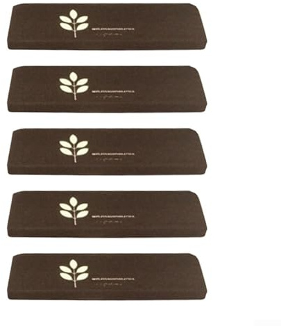 Set di tappetini per scale autoadesivi, si illuminano al buio, antiscivolo, per interni, protezione in legno, cuscinetti di sicurezza marrone scuro (quadrifoglio)
