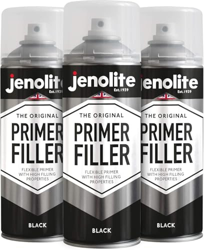 JENOLITE Primer Filler Spray Paint (GREY) | 2 x 500ml | High Fill Multi-Surface Primer Paint | Fills Small Dents & Scratches | Perfect For Car Bodywork, 3D Printer Models & More | High Fill Multi-Surface Primer Paint, Fills Small Dents & Scratches, Perfect For Car Bodywork, 3D Printer Models & More