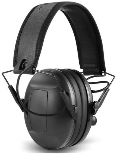 Tactical Electronic Earmuffs Sound Amplification Headphones With Passive Noise Reduction NRR 28dB For Hunting Hearing(Black)