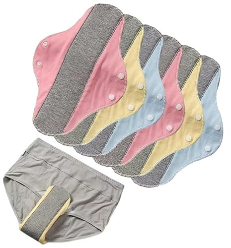 Assorbenti Lavabili Cotone Biologico,6pc,Salvaslip Lavabili,Salvaslip Igienici Riutilizzabili,Assorbenti Lavabili E Riutilizzabili,Cuscinetti In Cotone Riutilizzabili,Assorbente Lavabile Igienici