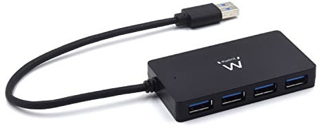 Ewent HUB USB 3.0 Super Speed 5Gbps a 4 porte incluso alimentatore 10W per Notebook, PC