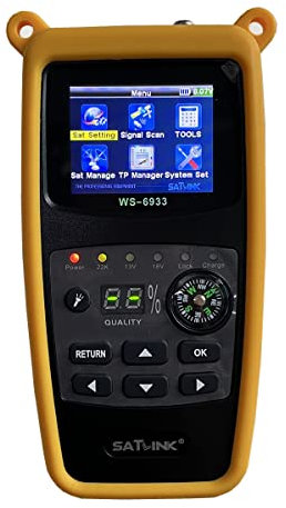 SATLINK WS-6933 DVB-S2/S2 FTA C&KU Banda Satellite Meter Finder LCD da 2,4 pollici con Compas