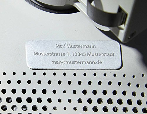 Roboterwerk Drohnen-Kennzeichen aus Aluminium Micro, Drohnenplakette inkl. Nachsendung der ab 2021 geforderten e-ID, 1-3 Zeilen