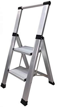 Homelux 710030 Scala piatta per uso domestico, in alluminio, 2 gradini