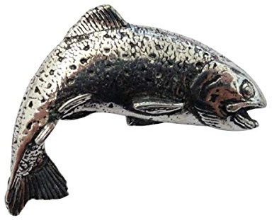 Ansteckpin Forelle | für den Hut oder das Revers | Perfekt zum Angler-Outfit | Anstecker Pin Button | Altsilber