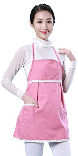 BOZEVON Anti-Radiation Maternity Clothes - Double-Layer Protective Pregnancy Radiation Shield Maternity Apron Dress, Pink