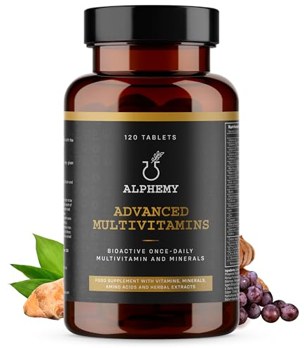Advanced Multivitamin & Minerals | 120 Tablets / 4 Month Supply | 26 A-Z High Strength Bioactive Vitamins, Minerals, Antioxidants & Herbal Extracts. Daily Supplement for Men & Women. UK Made Alphemy