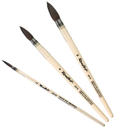 Roubloff - (3er Set) Pinsel Set in den Größen 3/6/10 | aus synthetischem Eichhörnchenhaar-Imitat
