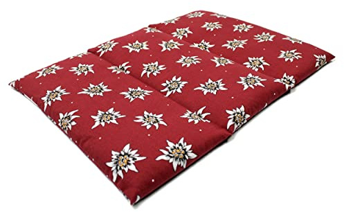 Coussin aux graines de colza - Taille 40x30-3 compartiments - fleurs d'edelweiss - Coussin thermique - Coussin aux graines - Compresse froide -