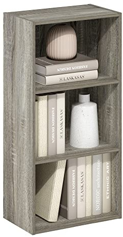 Furinno Luder 3-stufiges Bücherregal mit offenem Regal, Französische Eiche