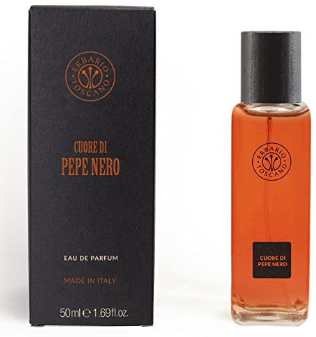 Erbario Toscano, Eau de Parfum, Fragranza Cuore di Pepe Nero, Profumo da 50 ml, Product from Tuscany, Packaging Sostenibile, Made in Italy.
