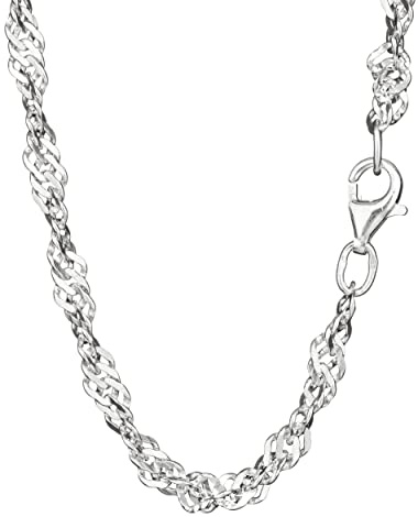 NKlaus Collier Doppel Panzerkette gedreht 925 Sterling Silber (38cm - 80cm) Breite 3,5mm