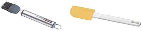 Tescoma 428256 Pennello Cucina in Silicone, Acciaio Inossidabile, Grigio & Delícia Spatola in Silicone, Arancione, 26 cm