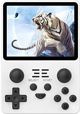AIUOUS RGB20S - Console di gioco portatile retrò con 20.000 giochi integrati, memoria 128 GB, schermo IPS, tema arcade, bianco