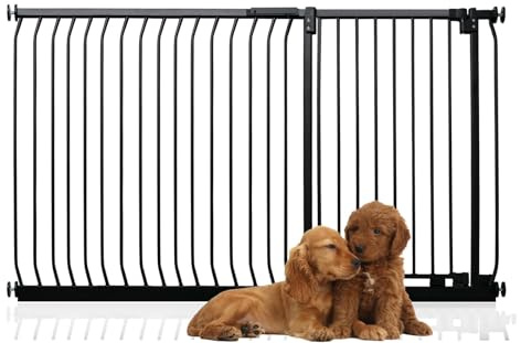 Bettacare Cancelletto per Cani Elite Extra Alto, 171cm - 180cm, Nero Opaco, Extra Alto con 96.8cm di Altezza, Cancelletto a Pressione per Cani e Cuccioli, Barriera per Animali Domestici e Cani