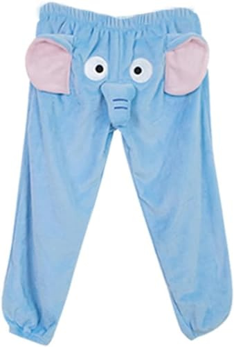 Pijamas Jumbo Trunks, pantalones de elefante for hombres y mujeres, divertidos y suaves pantalones de pijama con trompa de elefante, pijamas de elefante for hombres (Color : Blue Long, Size : XL)
